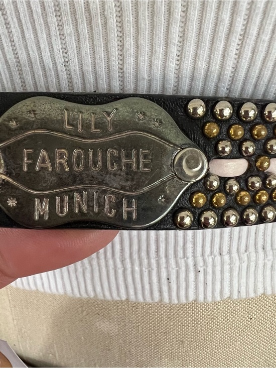 Lily Farouche Two Tone Gold Silver Studded Leather Belt main image 7